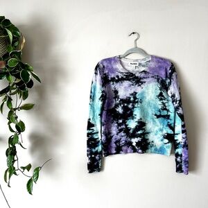 Filoro 100% cashmere sweater tie dye purple blue black S